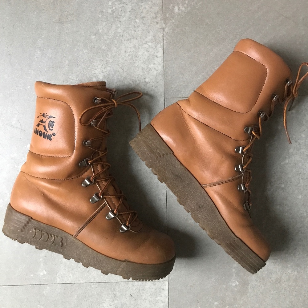 Vintage Inouk Lined Leather Winter Boots Made it Canada